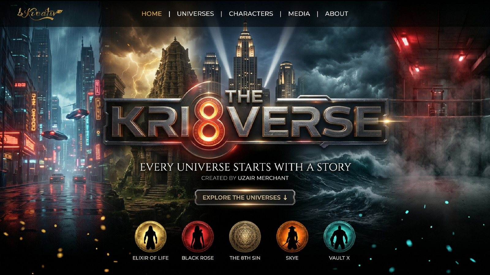 The Kri8verse cinematic universe artwork